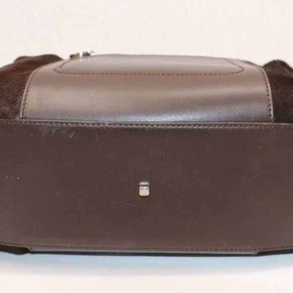 Salvatore Ferragamo AX-21 2834 Pony Hair Boston Handbag - Brown - Picture 6 of 15